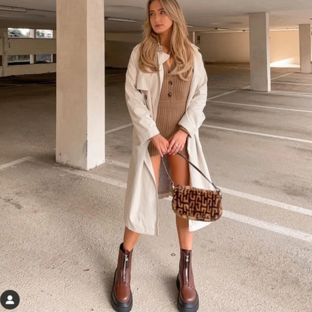 Zara brown chunky knit sweater romper size large - Picture 4 of 8